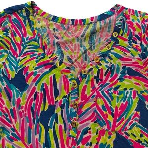 Lilly Pulitzer Palmira Dress in Indigo Palm Reader Sz Small EUC